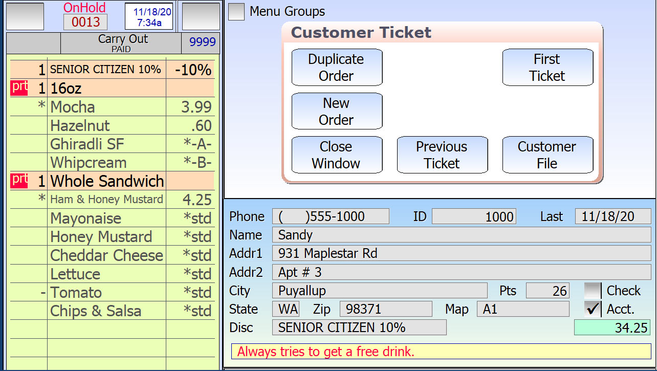 Duplicating an order in SelbySoft. 