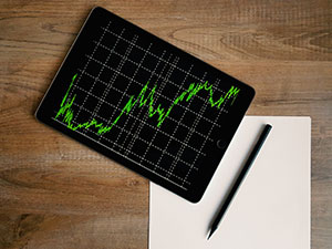 A graph on laptop